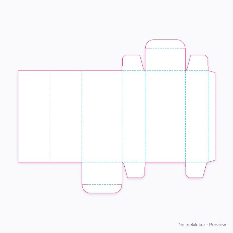 Carton with display panel flat dieline