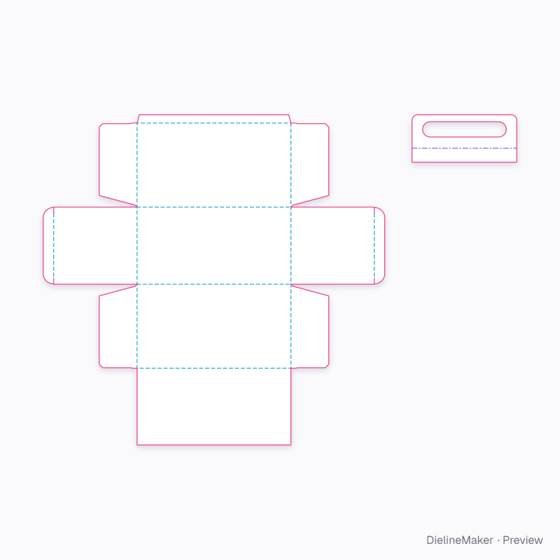 Carton with separate handle flat dieline