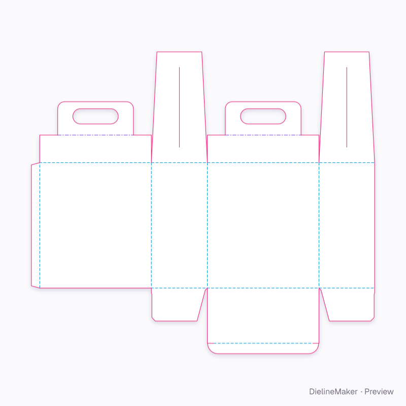 Carton with carrying handle flat dieline