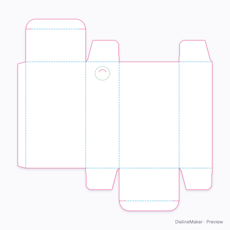 Push-in pour carton flat dieline