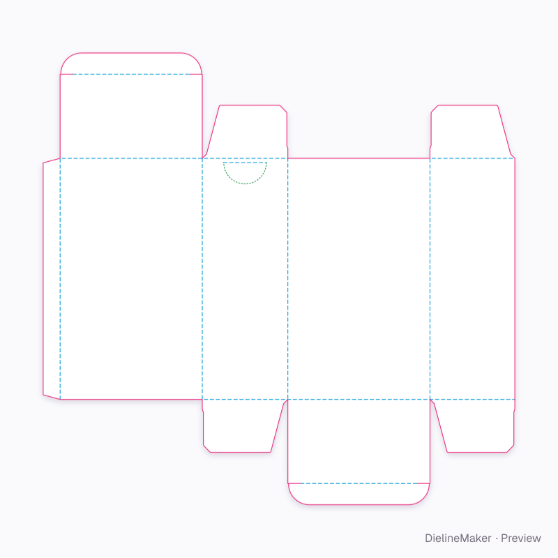 Carton with pour opening flat dieline