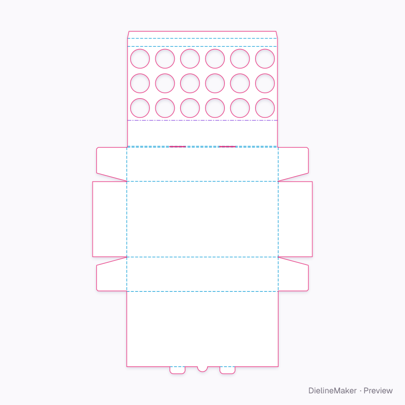 Egg carton, 18 eggs flat dieline