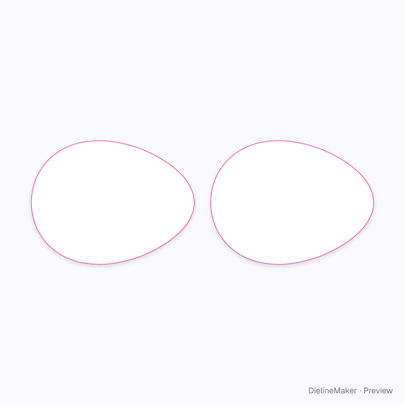 Twin egg pack (two cavities) flat dieline