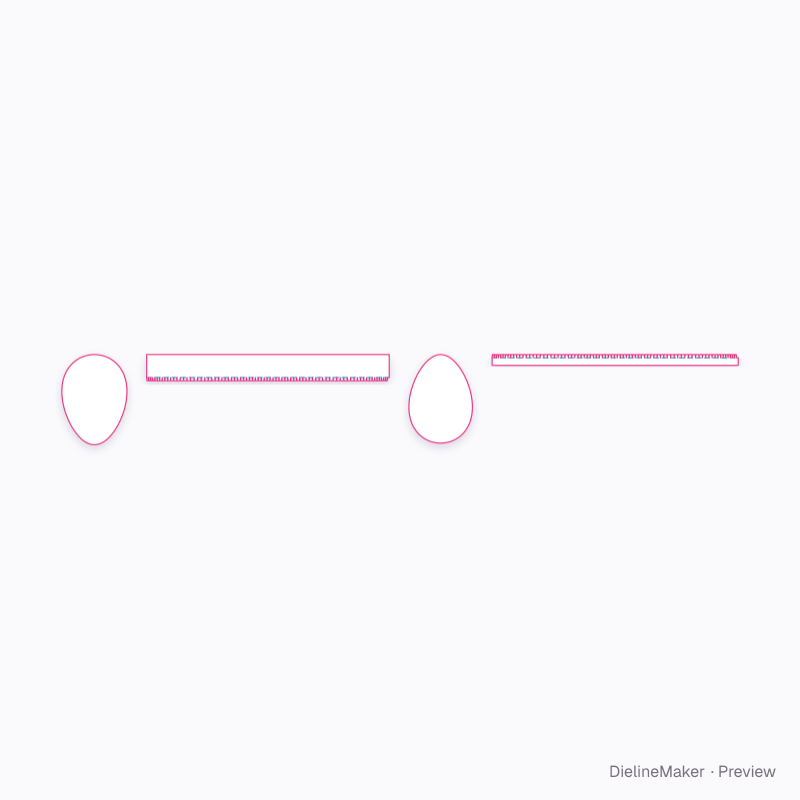 Egg-outline gift box flat dieline