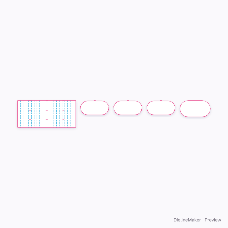 Capsule promo counter with two shelves flat dieline