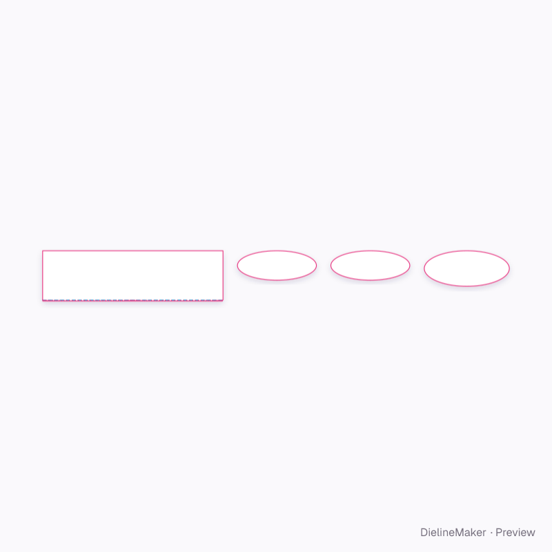 Wide oval exhibition counter flat dieline