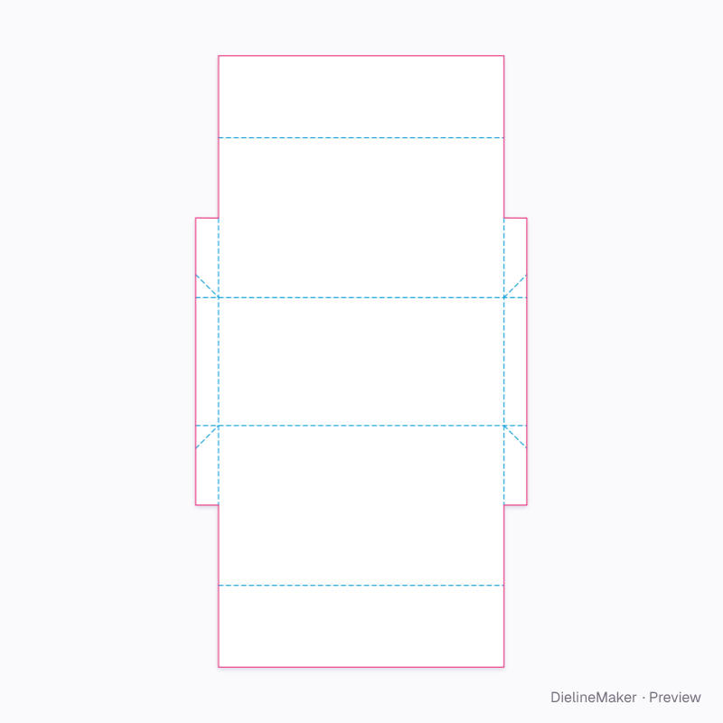 End-mounted product sleeve flat dieline