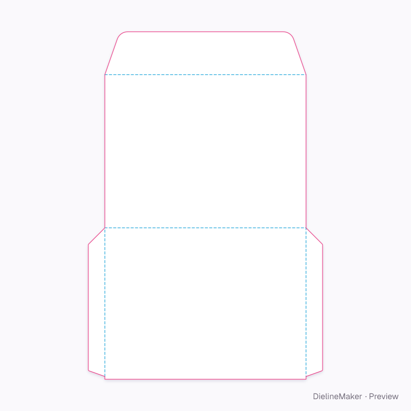 A2 envelope flat dieline
