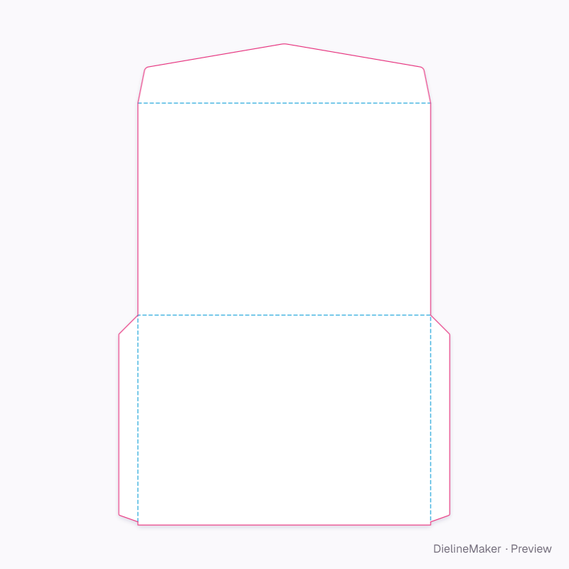 A7 envelope flat dieline
