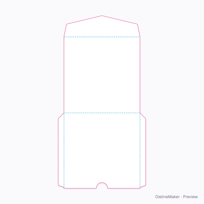 Kraft invitation envelope flat dieline
