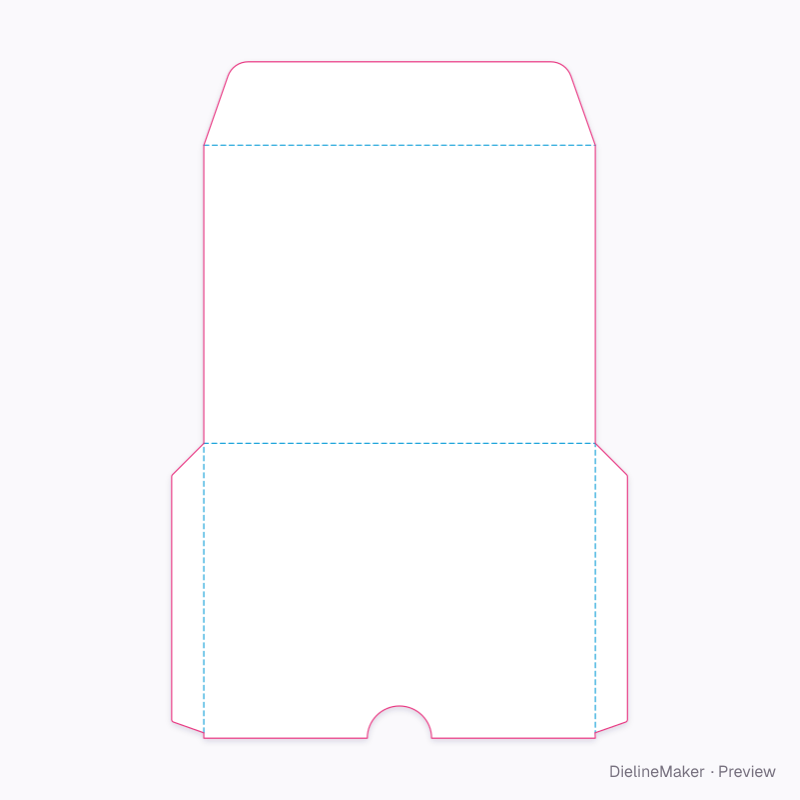 US A2 invitation envelope flat dieline