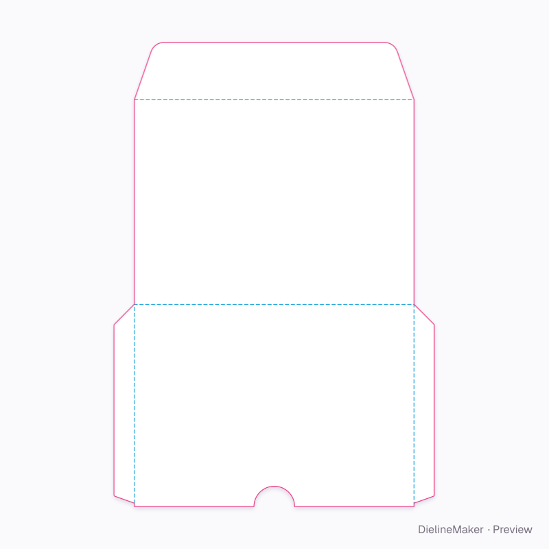 US A6 invitation envelope flat dieline