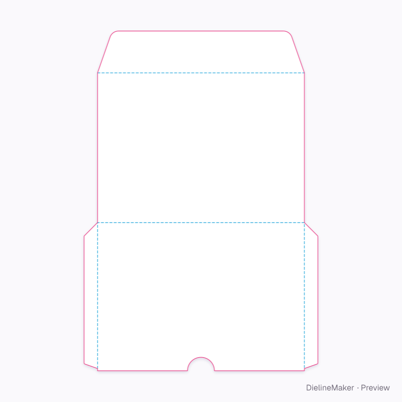US A7 invitation envelope flat dieline