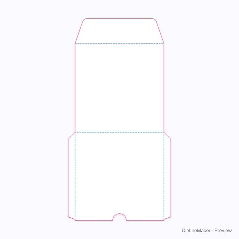 155 mm square envelope flat dieline