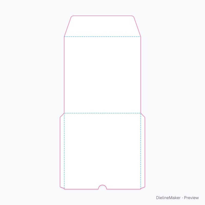 220 mm square envelope flat dieline