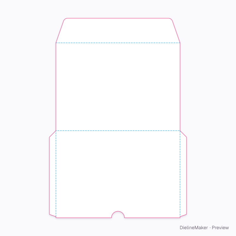 Board envelope flat dieline