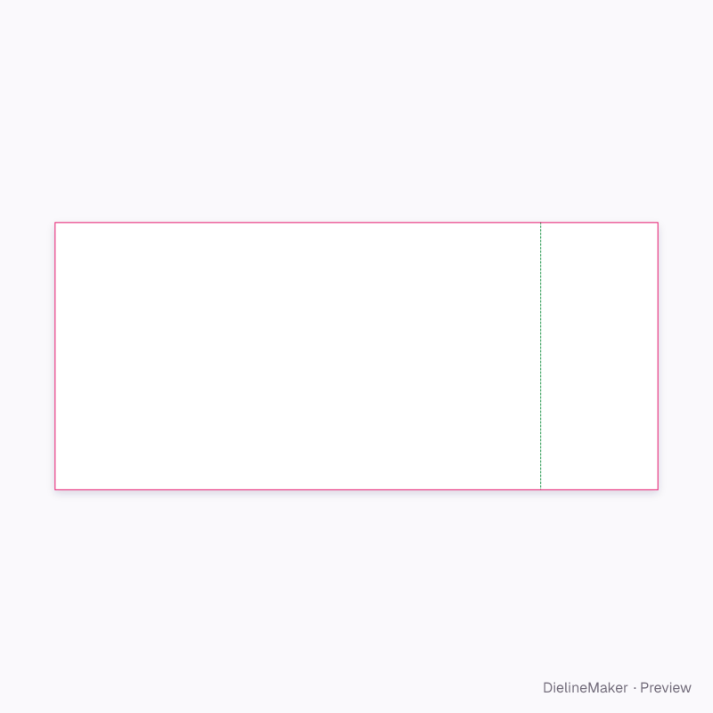 180 × 80 mm gala event ticket flat dieline