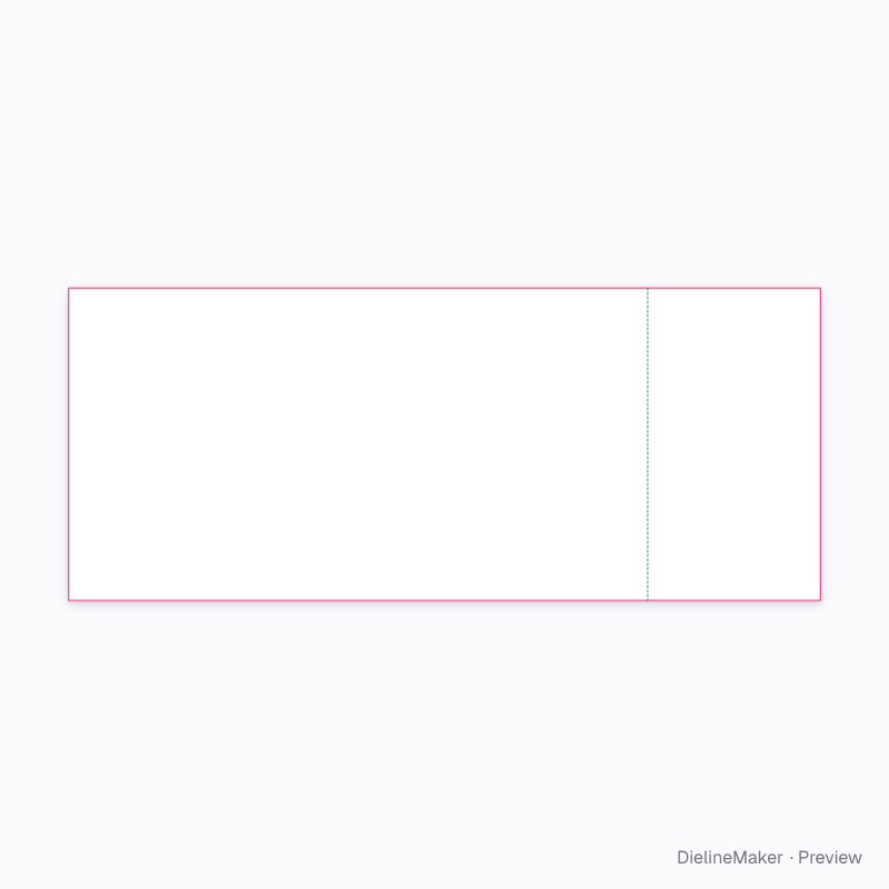 2.5 × 6 in entry event ticket flat dieline