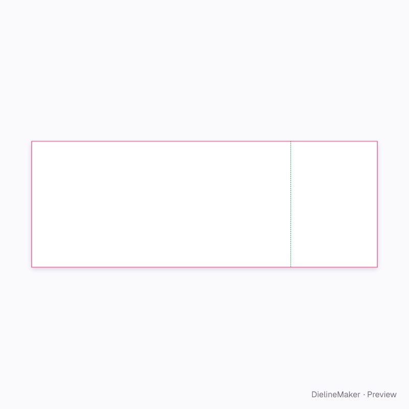 2 × 5.5 in ticket flat dieline