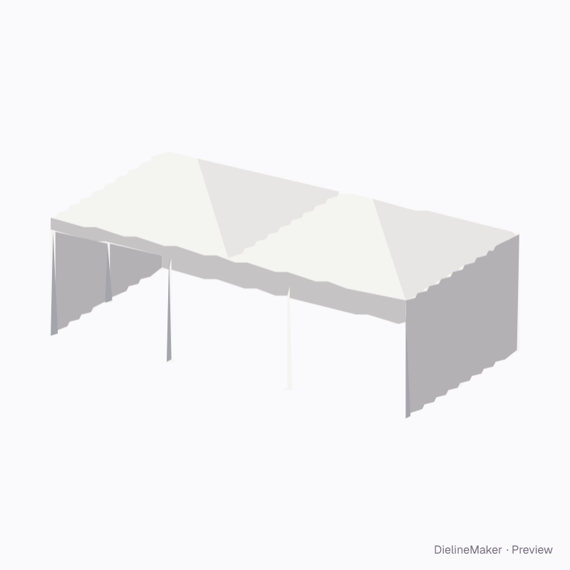 Pop-up tent 13 x 26 ft, double peak