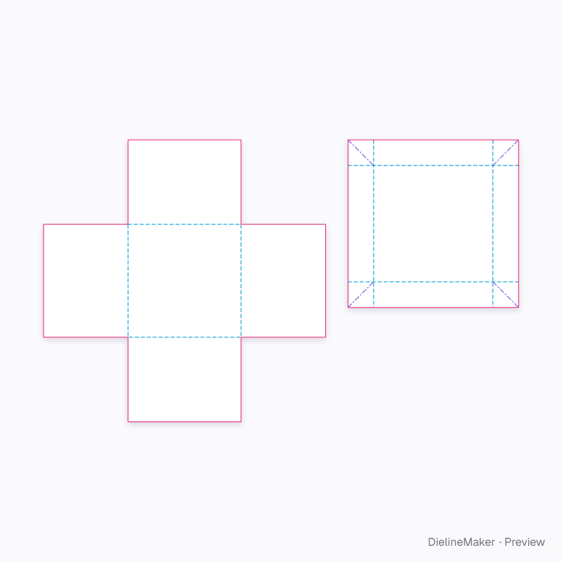 Jewellery surprise box flat dieline