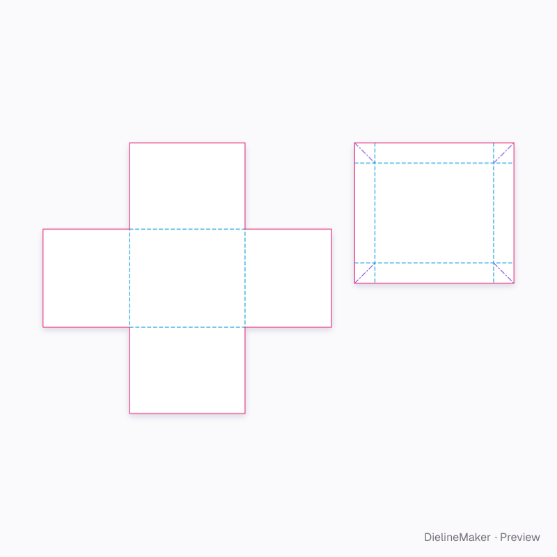 Large keepsake reveal flat dieline