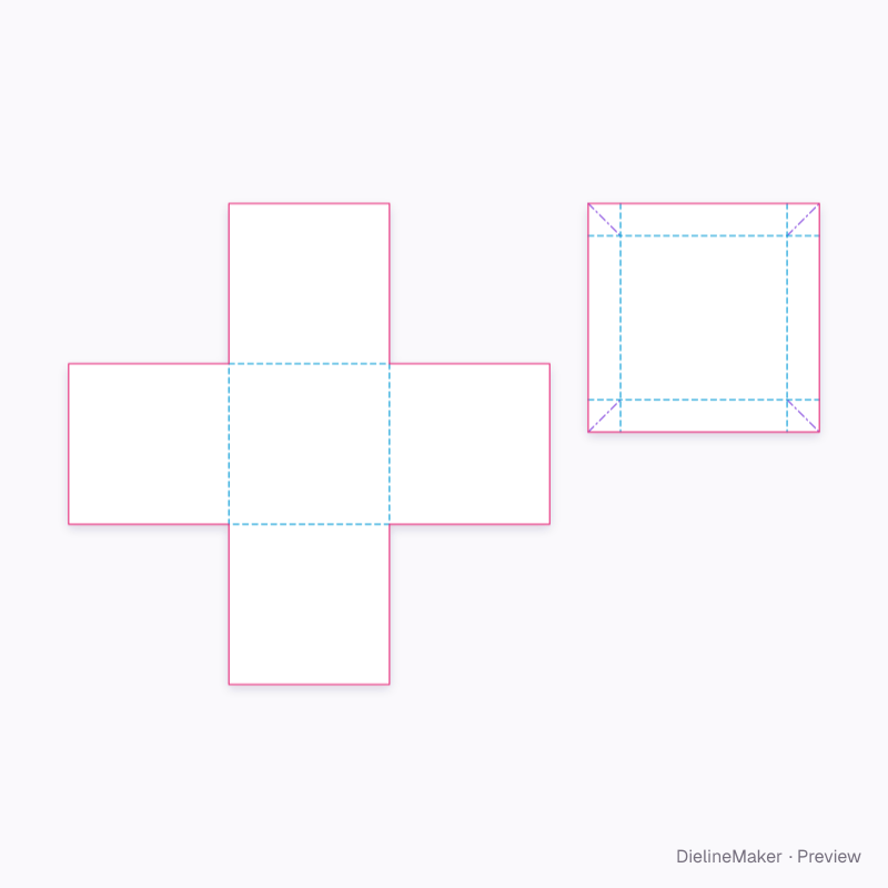 Photo memory box flat dieline