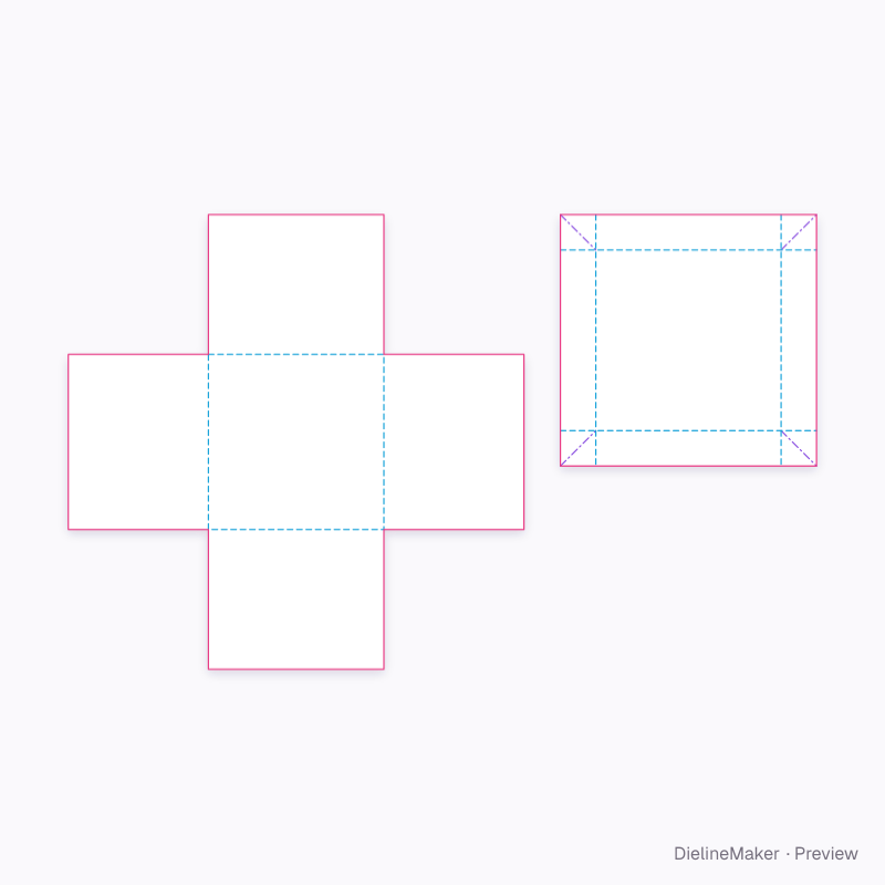 Wedding reveal box flat dieline