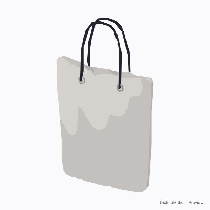 Glossy vinyl tote with eyelet rope handles