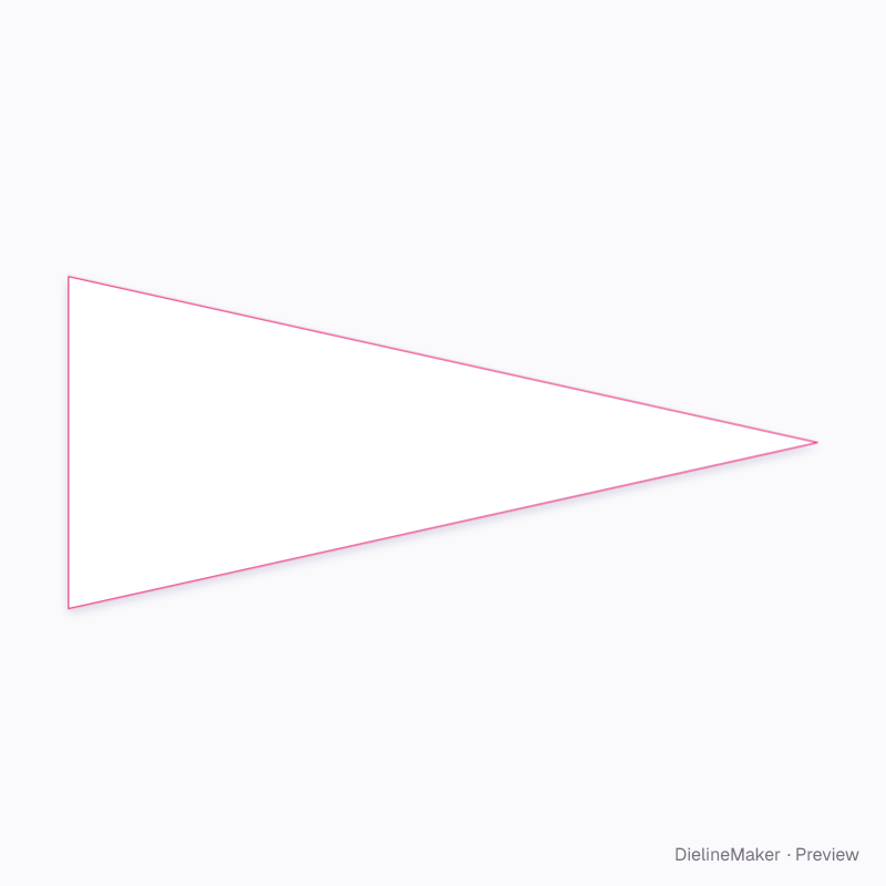 Triangle pennant flag artwork area