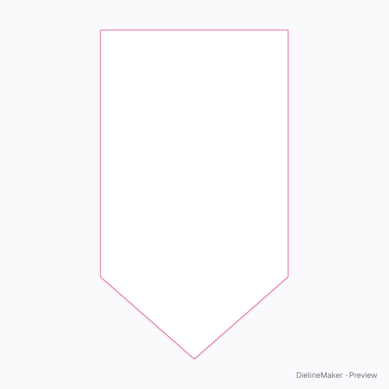 Pointed hanging banner artwork area