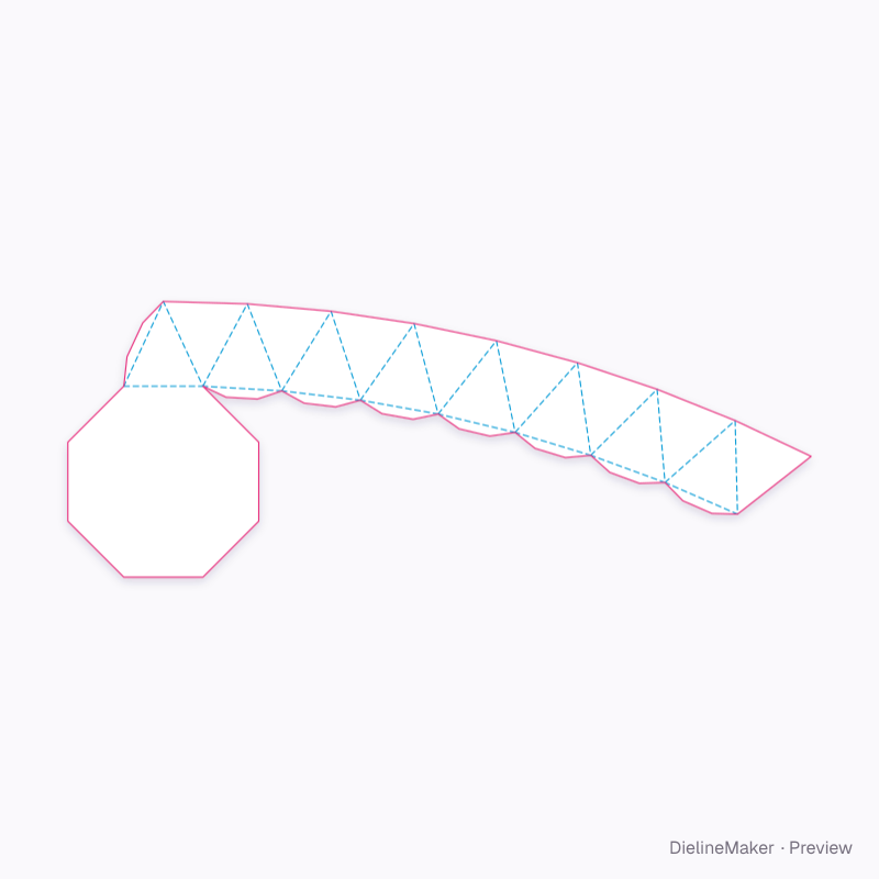 Faceted open bowl flat dieline