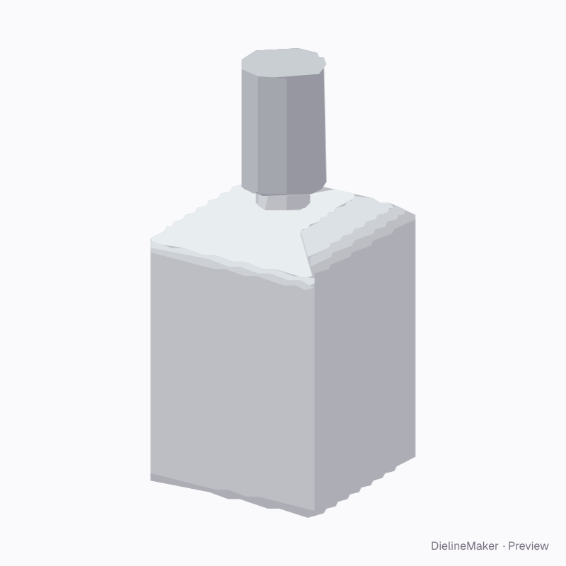 Square glass perfume bottle 30 ml