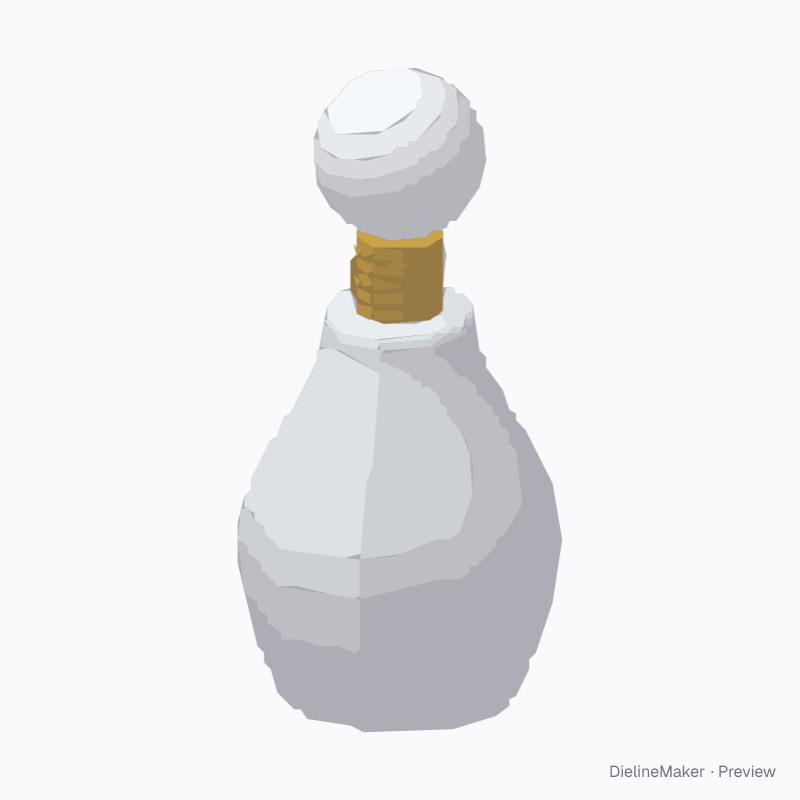 Faceted vase bottle with ball cap