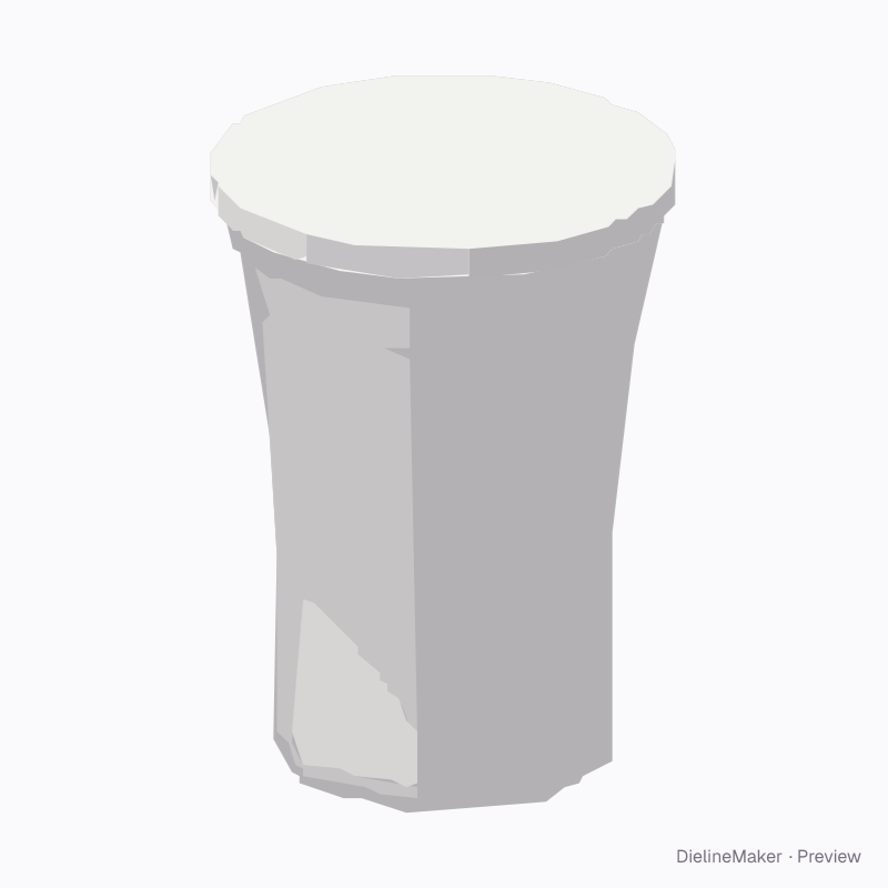Polygonal cup with lid 12 oz