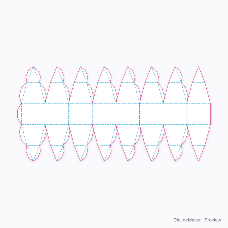 Faceted sphere gift carton flat dieline