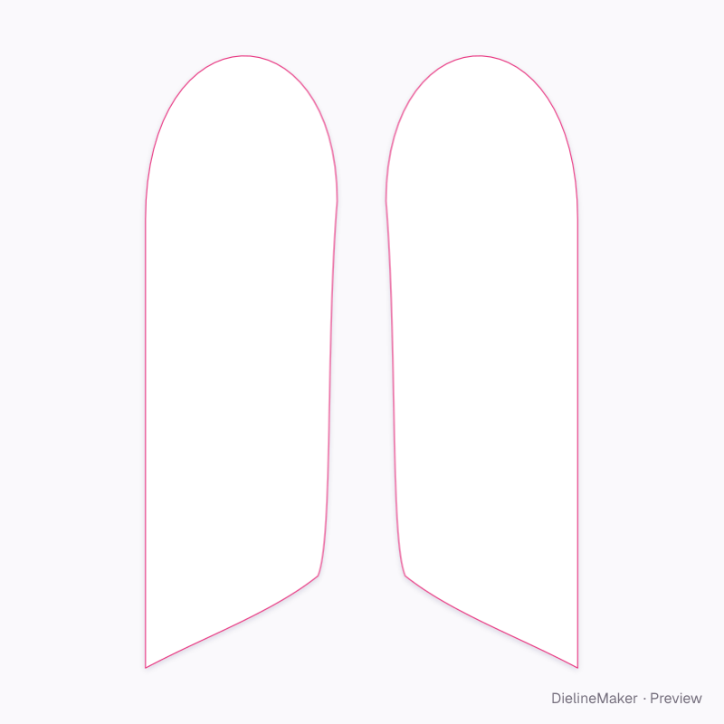 Indoor feather flag with plate base artwork area