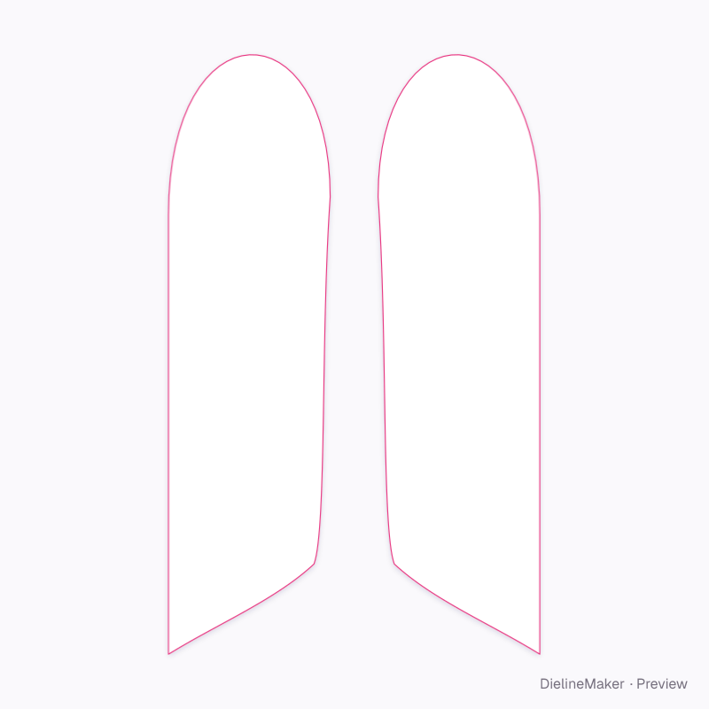 Medium feather flag artwork area