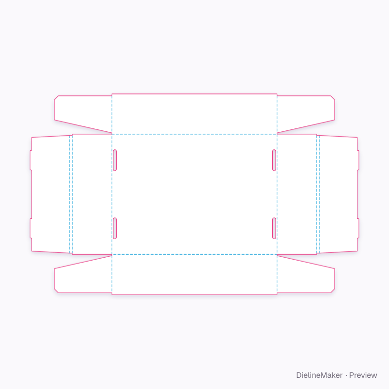 Roll-end tray 400×300×100 flat dieline