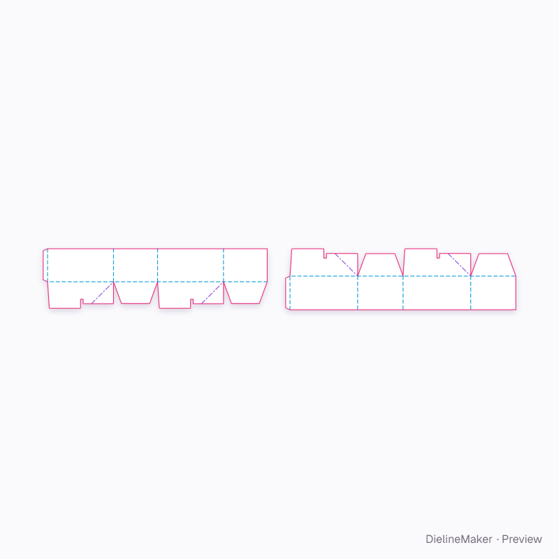 FEFCO 0714 · Automatic-bottom telescope flat dieline