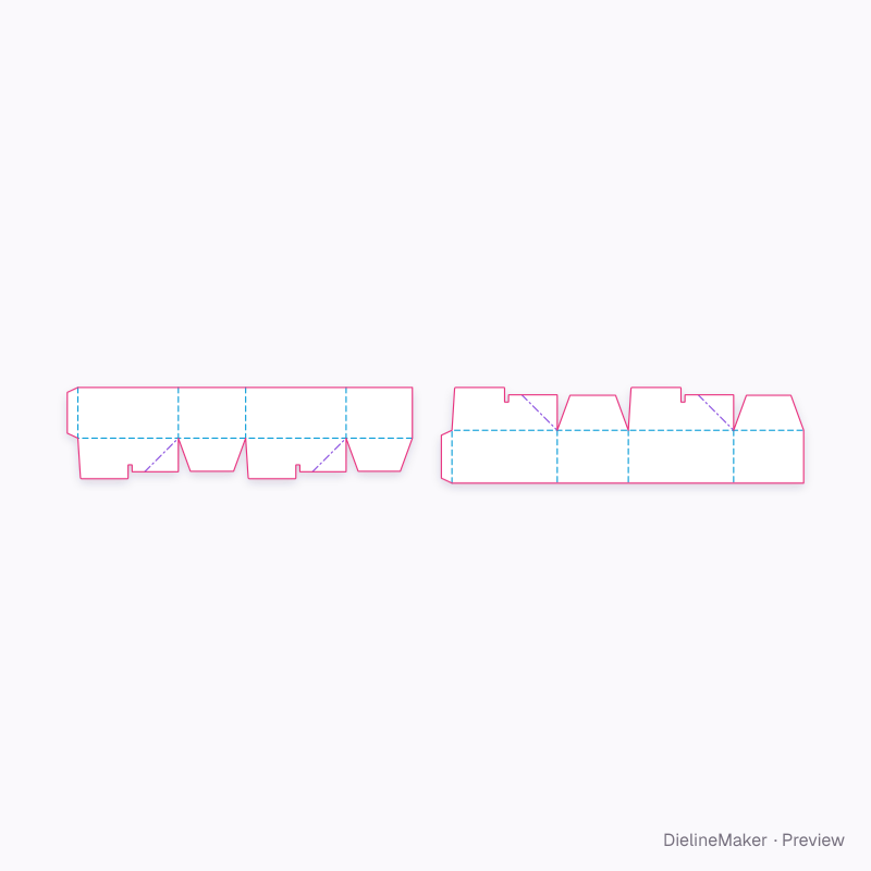 Automatic-bottom telescope case flat dieline