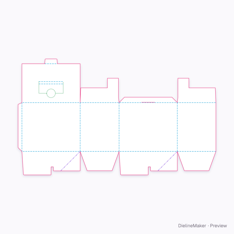 FEFCO 0740 · Dispensing case flat dieline