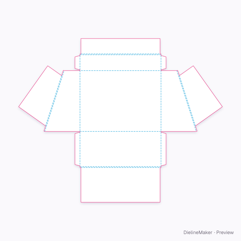 Double-wall display tray flat dieline