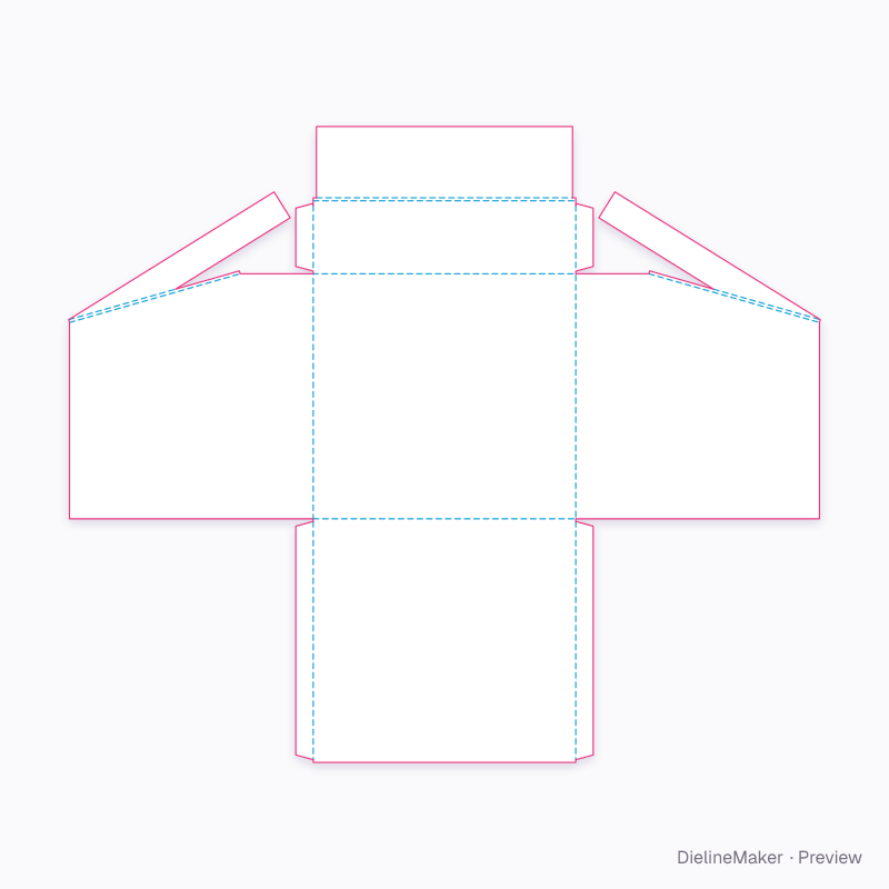 Tall stepped display tray flat dieline