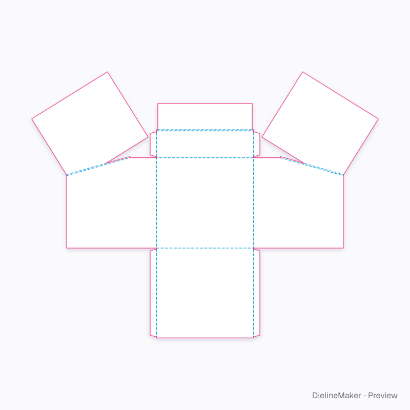 Tall double-side display tray flat dieline