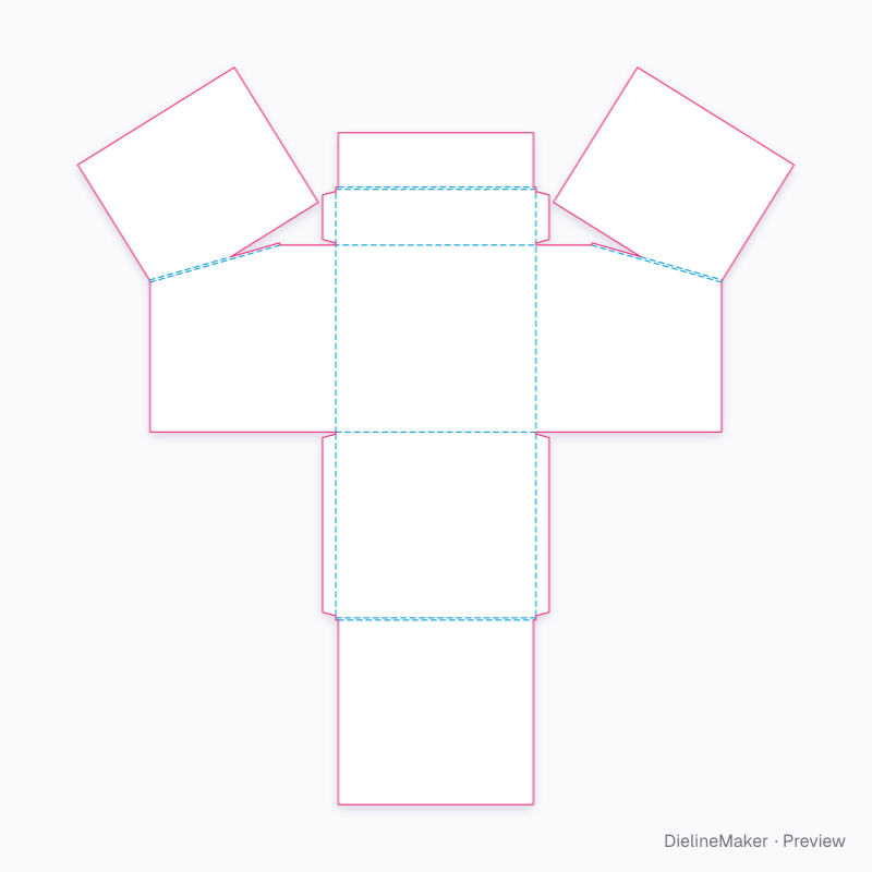 Tall all-double display tray flat dieline