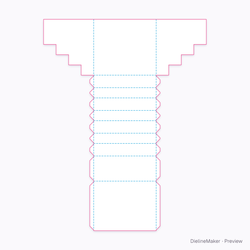 Four-step counter riser flat dieline