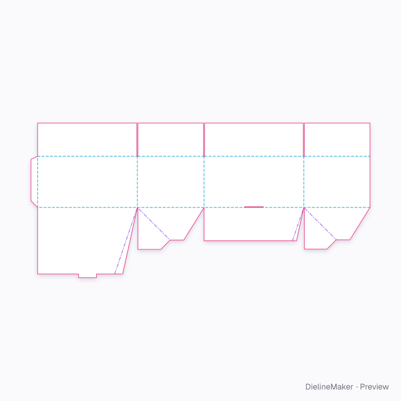 FEFCO 0701 · Regular-top covering auto-bottom case flat dieline