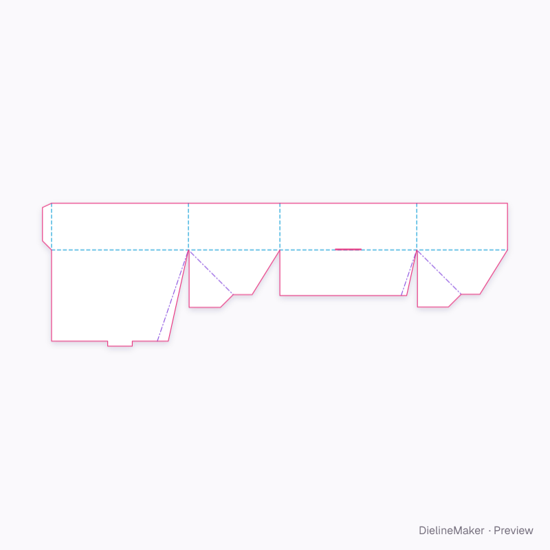 FEFCO 0702 · Open covering auto-bottom tray flat dieline