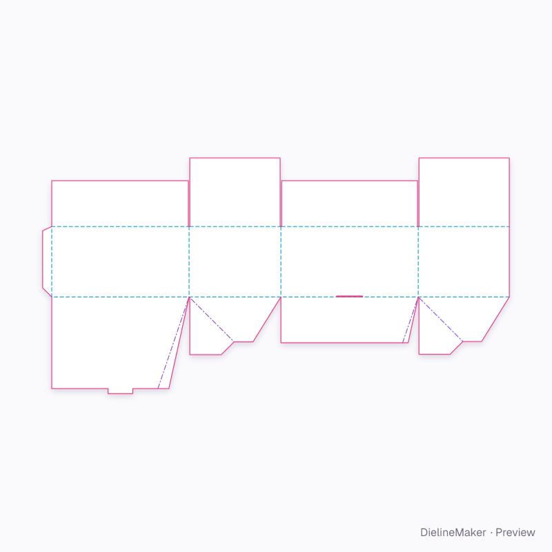 FEFCO 0704 · Centre-special covering auto-bottom case flat dieline